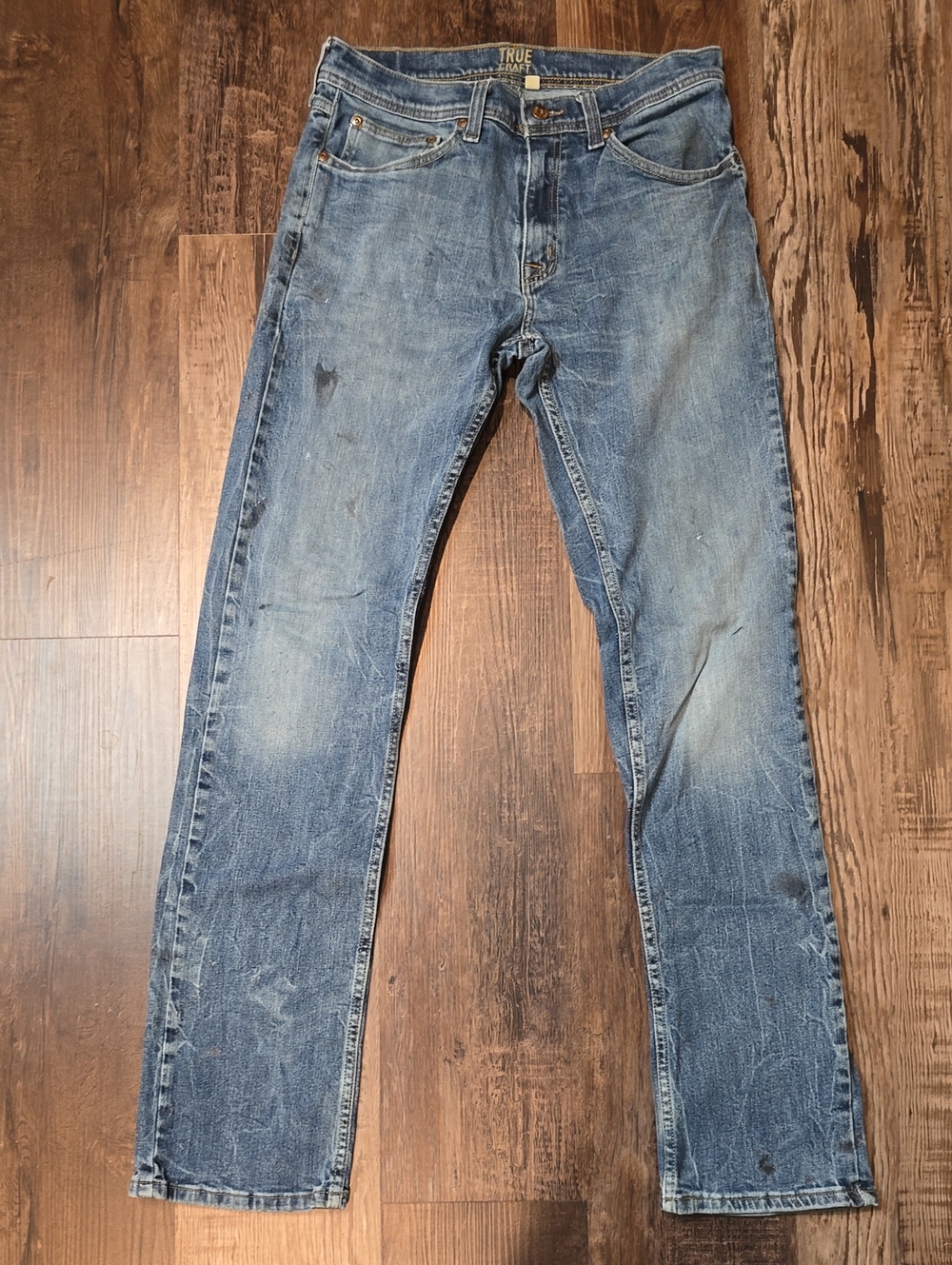 True Craft Men’s Blue Denim Jeans, sz 32x34, authentic work jeans